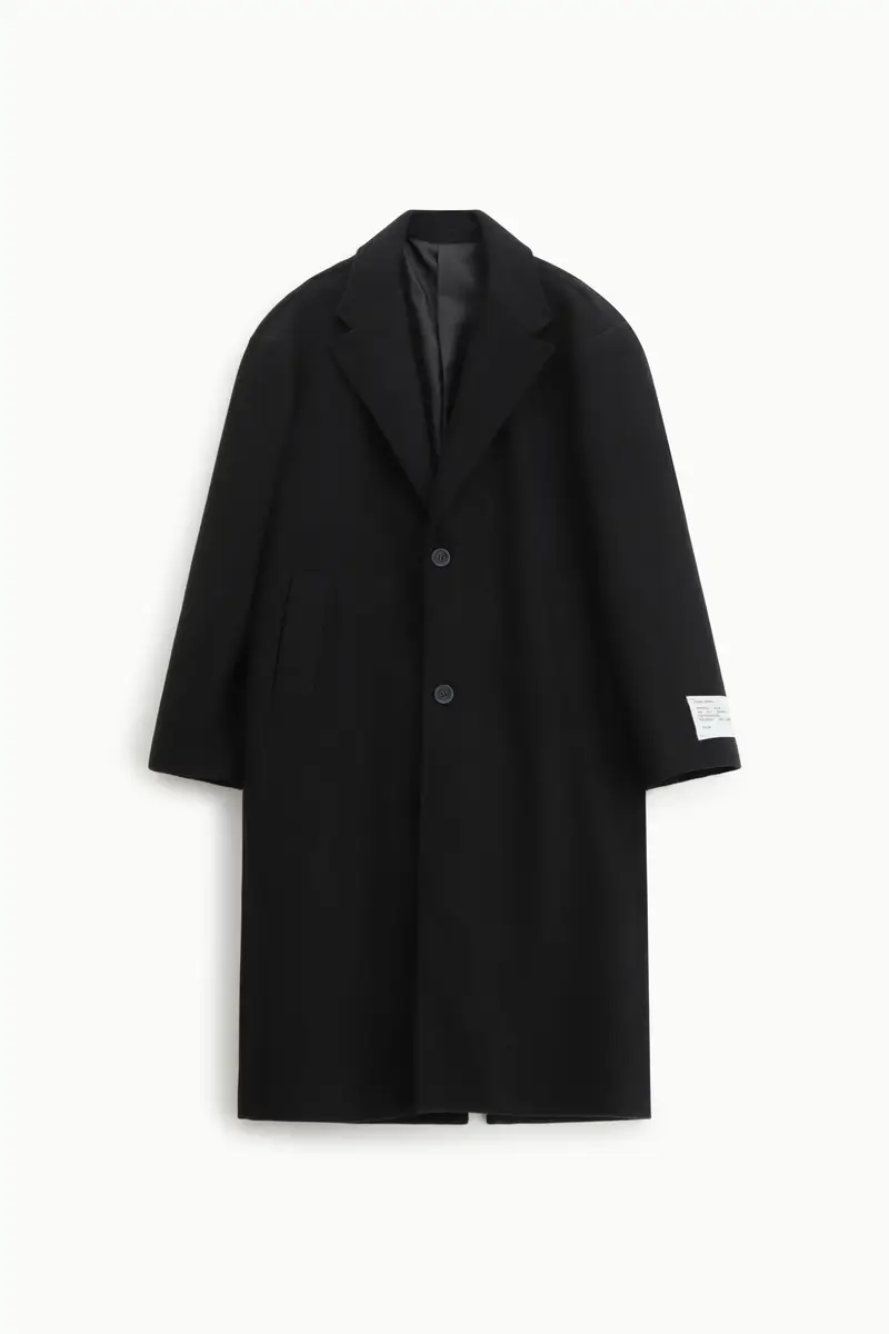 Cappotto lungo a bottoni Nero