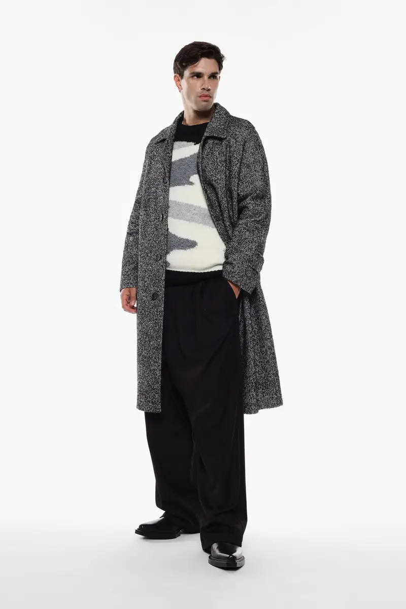 Cappotto lungo con bottoni Bianco miniatura 3