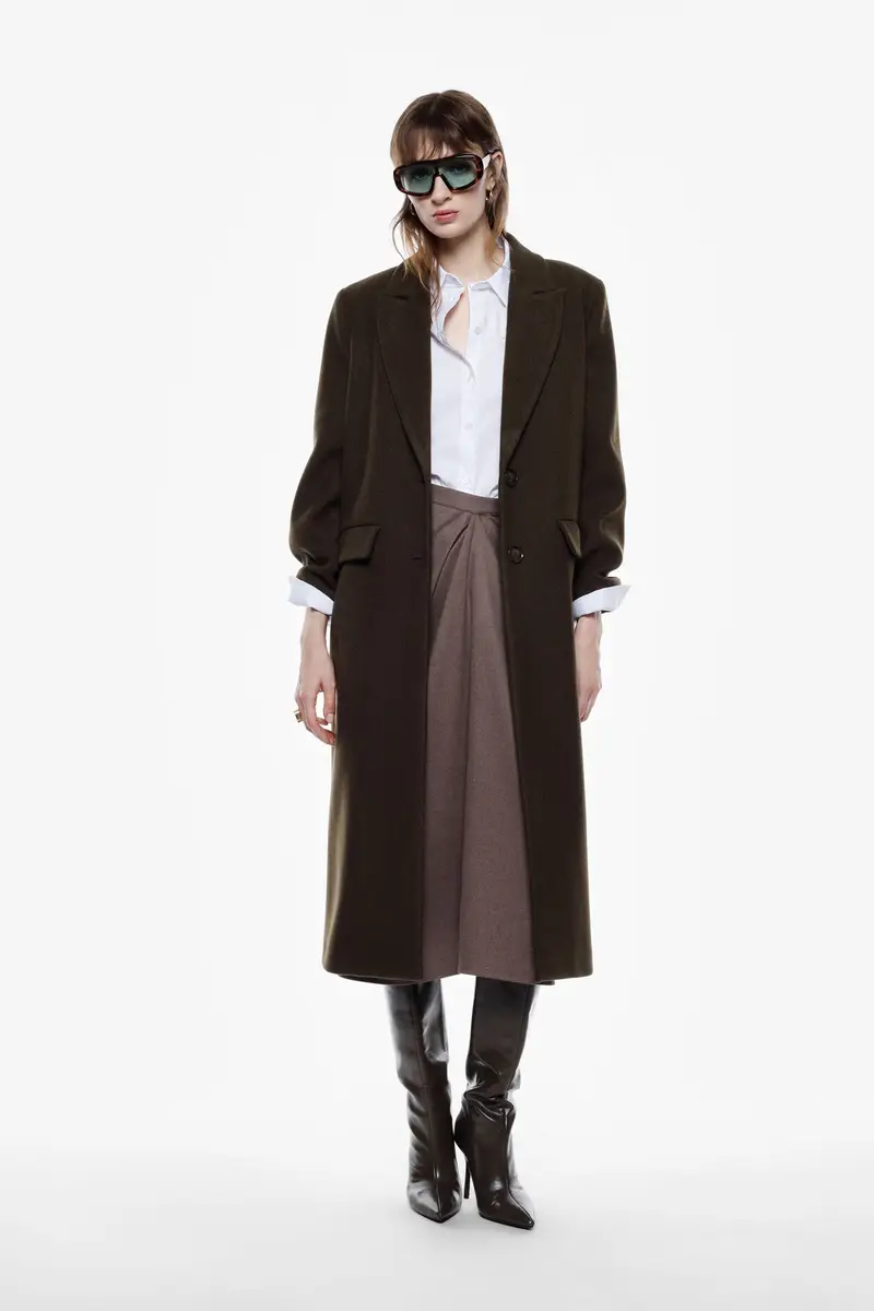 Cappotto lungo monopetto con tasche a patta Loden miniatura 2