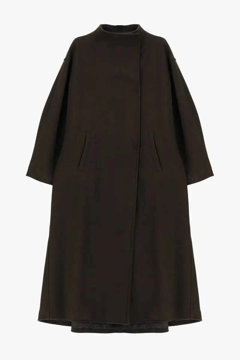 Cappotto lungo over fit con chiusura nascosta Moro