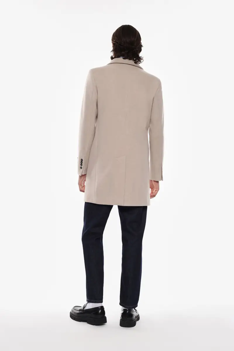 Cappotto monopetto con tasche Beige miniatura 4