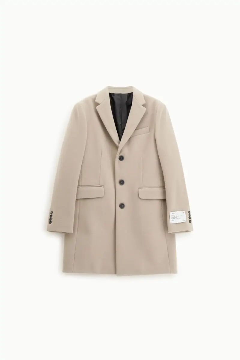 Cappotto monopetto con tasche Beige