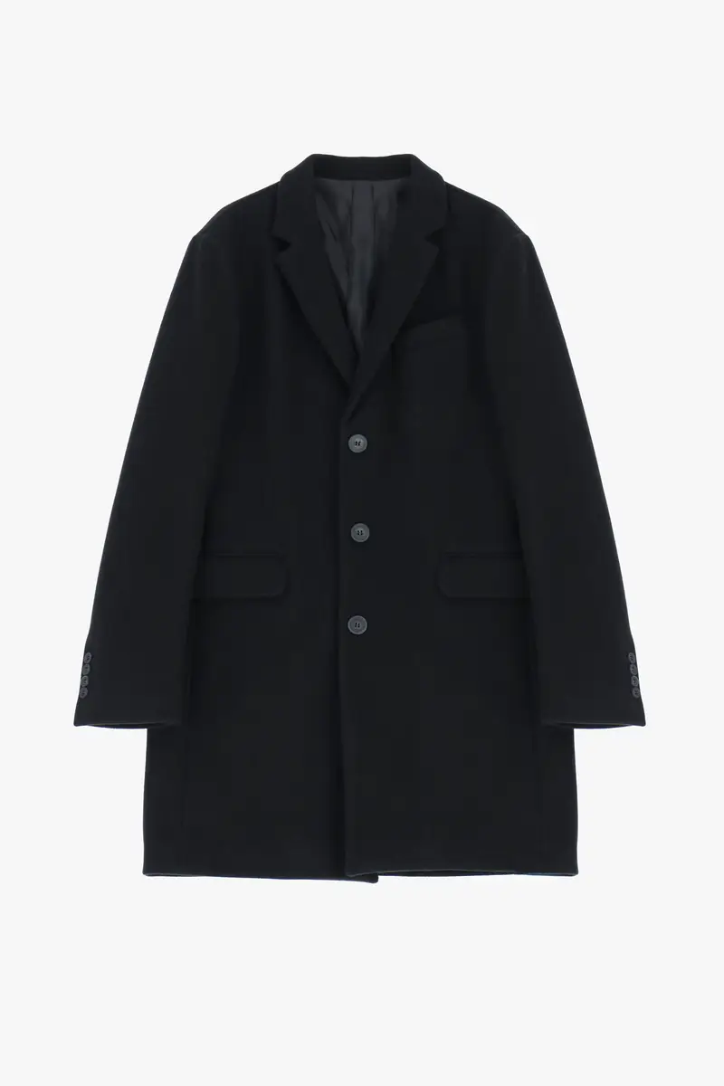 Cappotto monopetto con tasche Nero