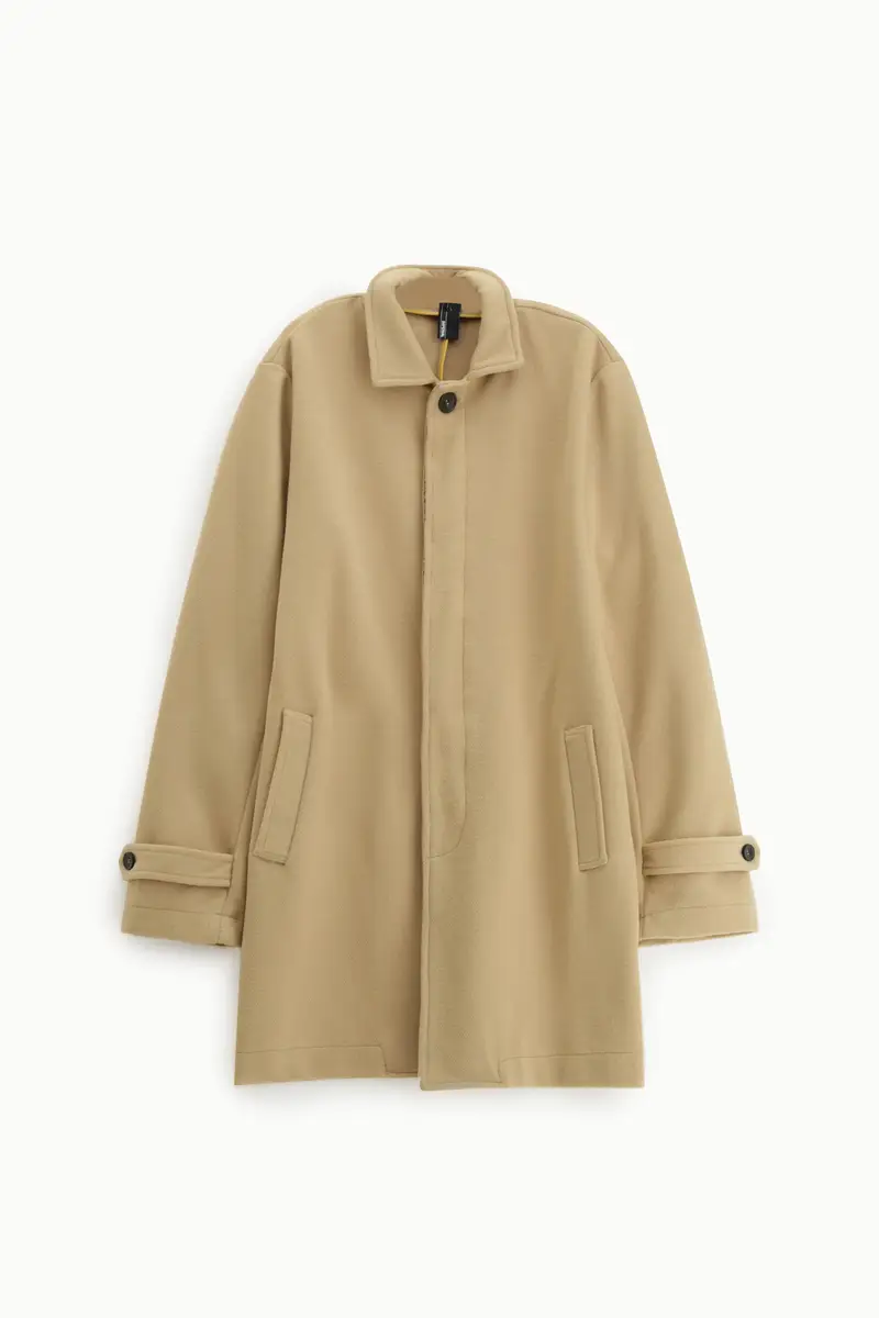 Cappotto monopetto regular-fit con tasche laterali Beige