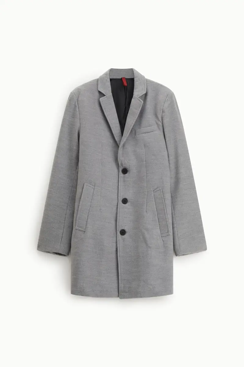 Cappotto monopetto regular-fit con tasche laterali Grigio