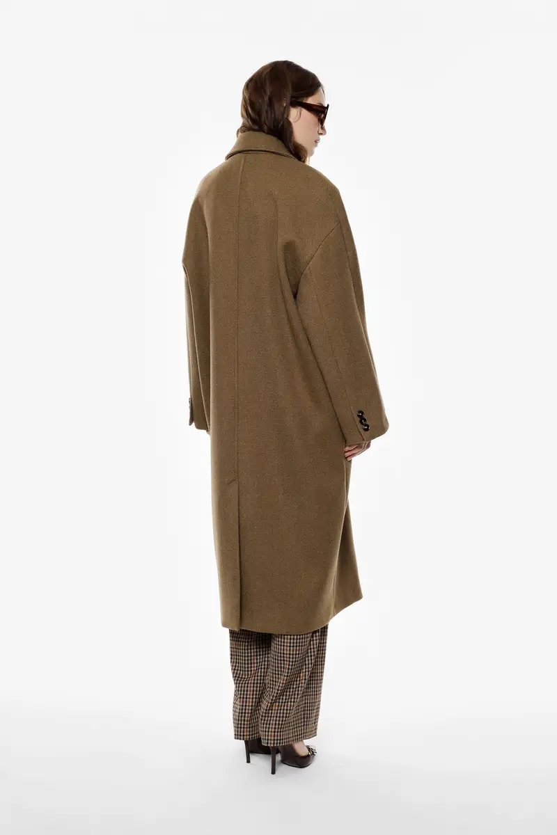 Cappotto over doppio petto con tasche laterali Militare miniatura 3