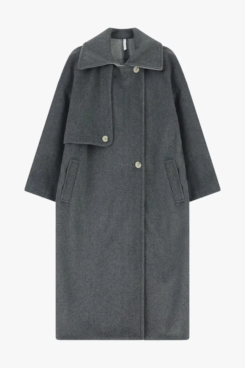 Cappotto over monopetto con ampio colletto Antracite