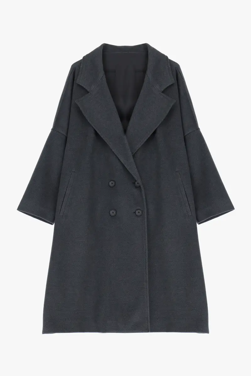 Cappotto oversize con bottoni doppi Antracite