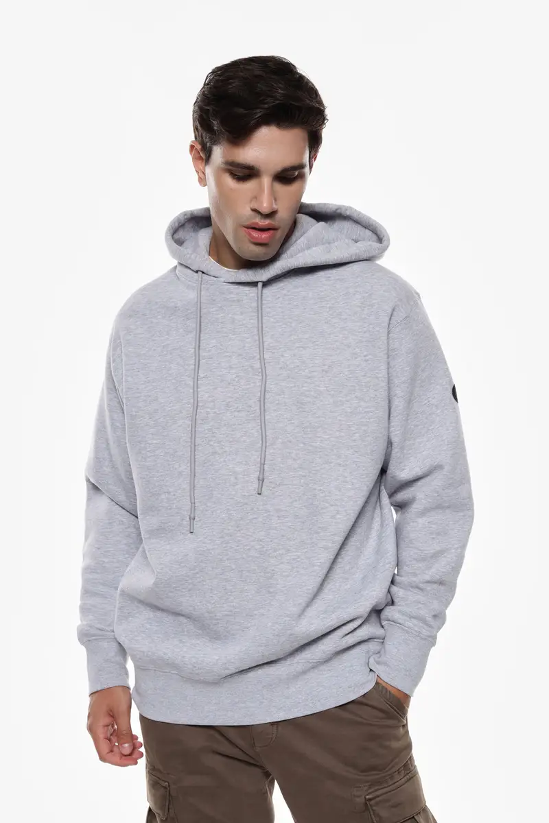 Felpa con cappuccio e maniche lunghe Grigio