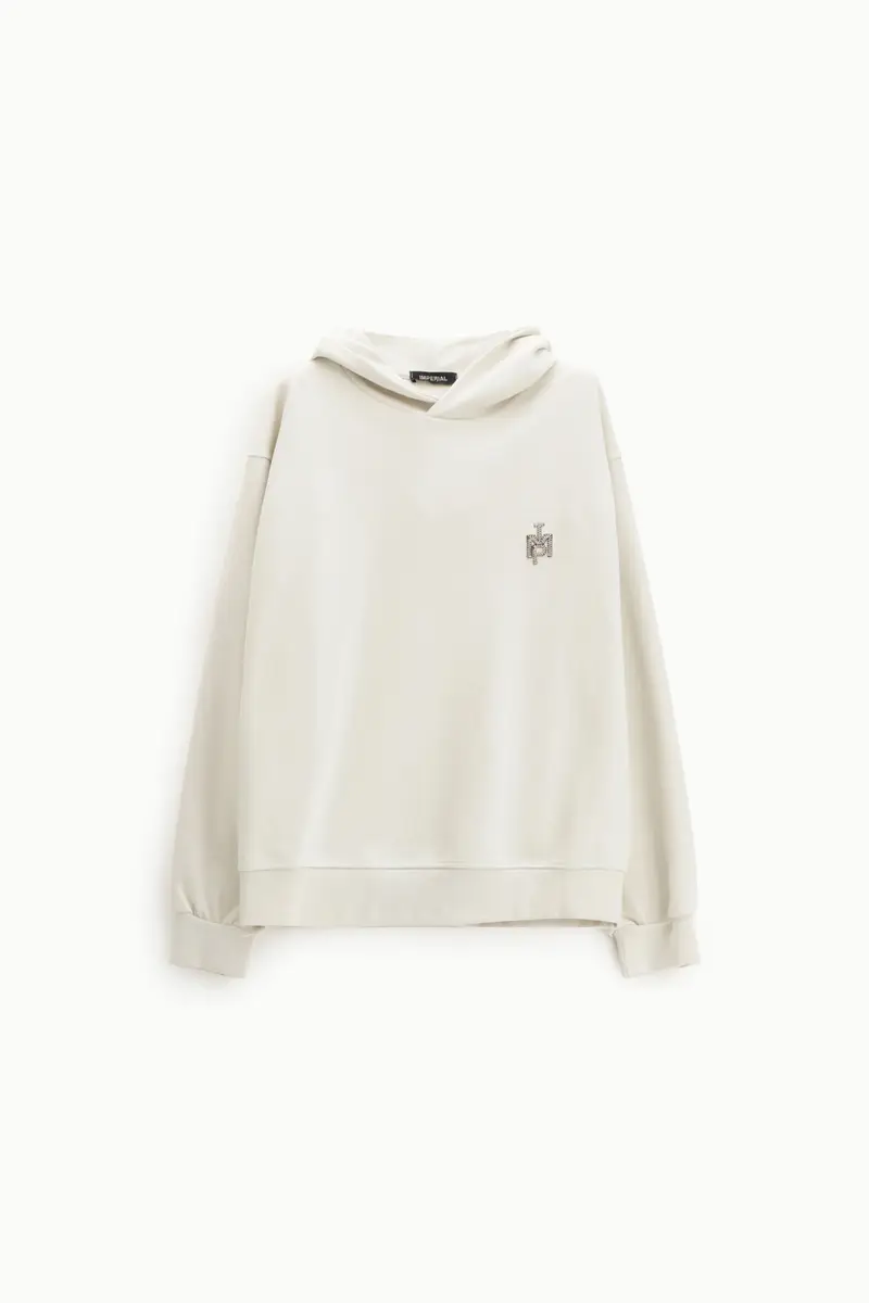 Felpa con cappuccio e maniche lunghe Sabbia