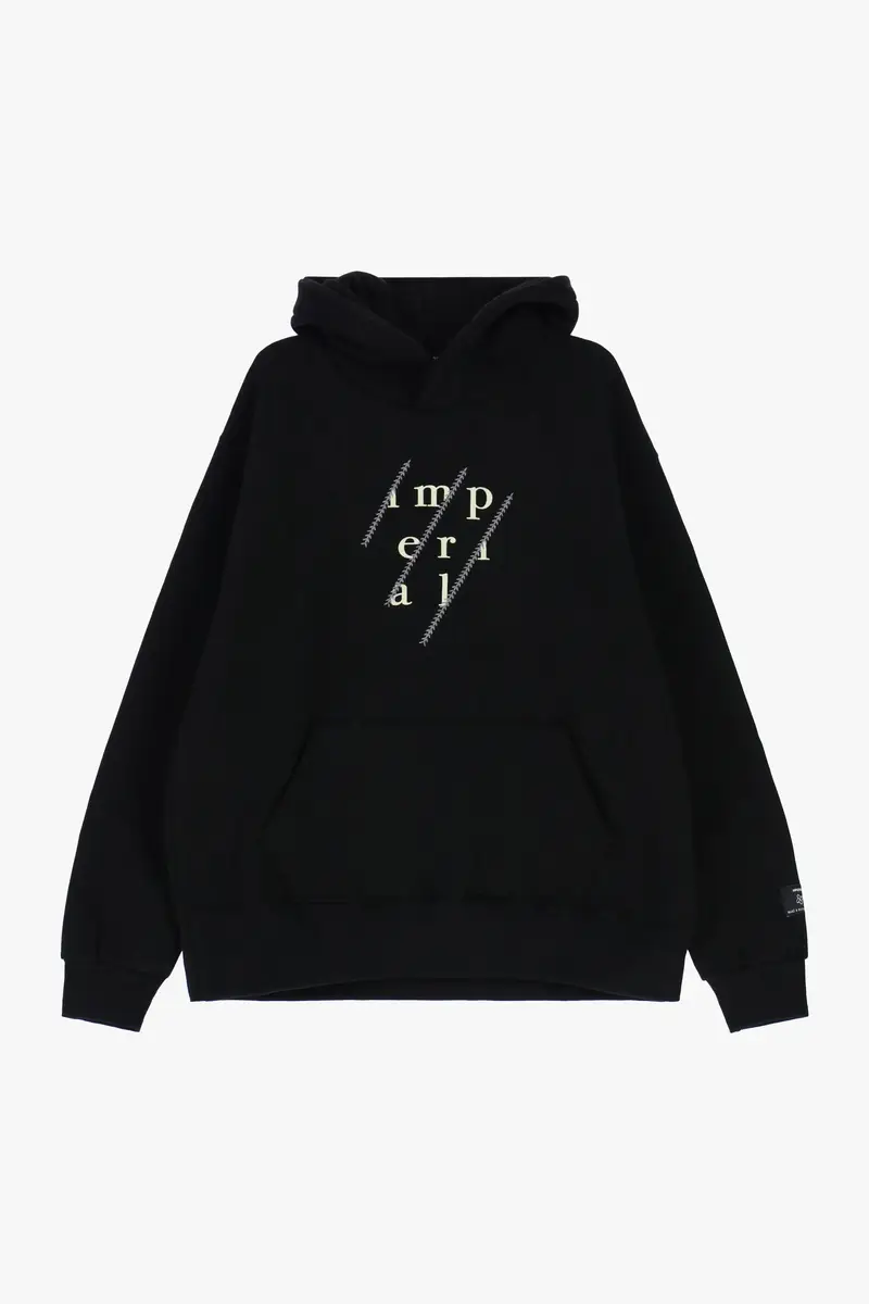 Felpa con cappuccio e stampa grafica Nero