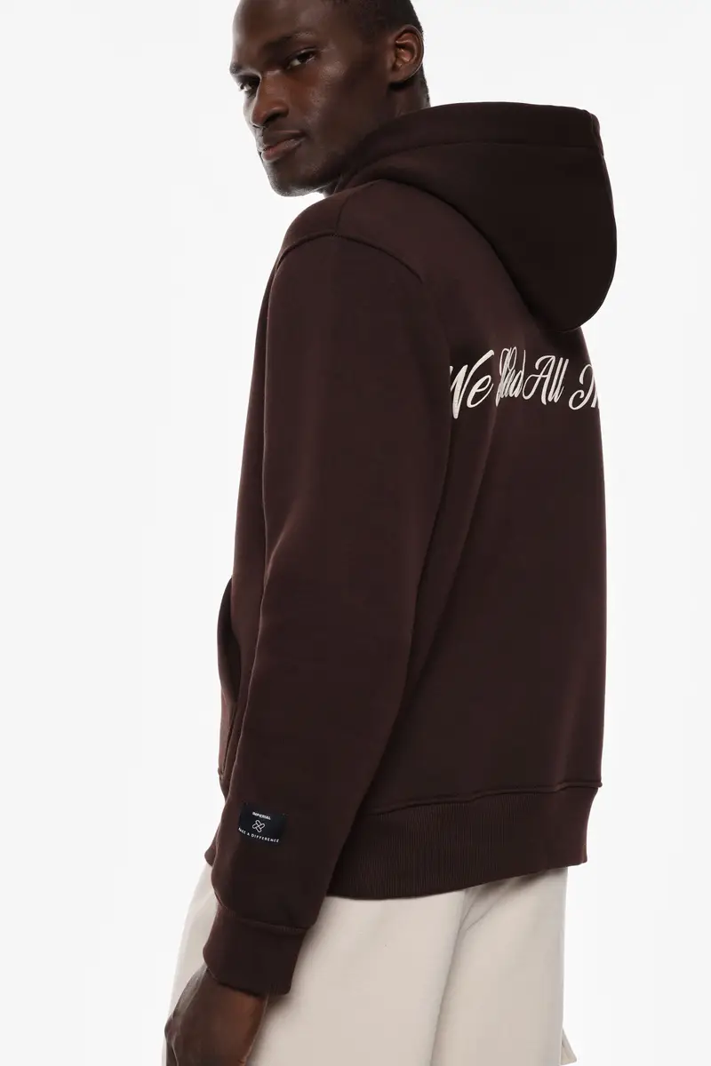 Felpa con cappuccio e stampa Moro