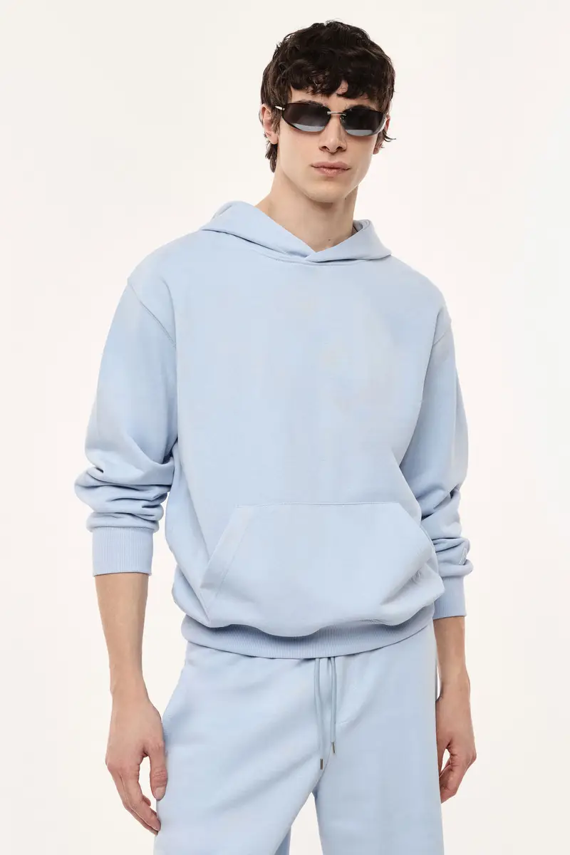 Felpa con cappuccio e tasca frontale ampia Carta da zucchero