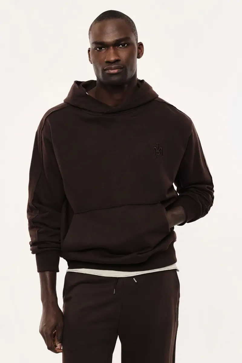 Felpa con cappuccio e tasca frontale ampia Moro