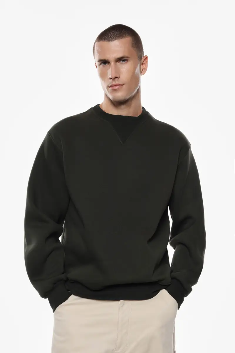 Felpa senza cappuccio con maniche lunghe Army