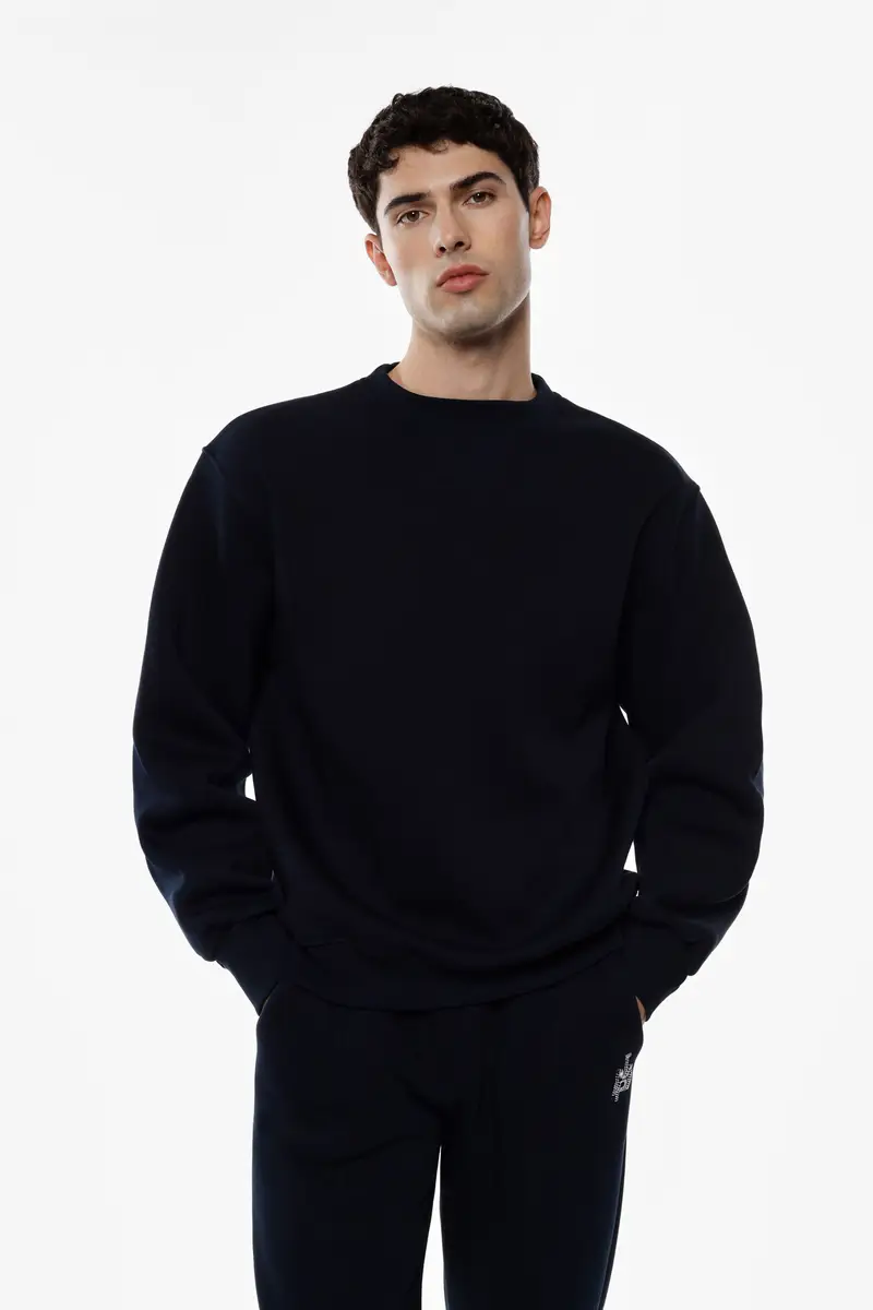 Felpa senza cappuccio con maniche lunghe Blu