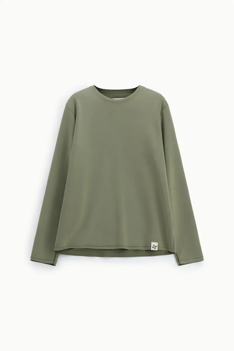 Felpa senza cappuccio girocollo regular-fit minimal Army