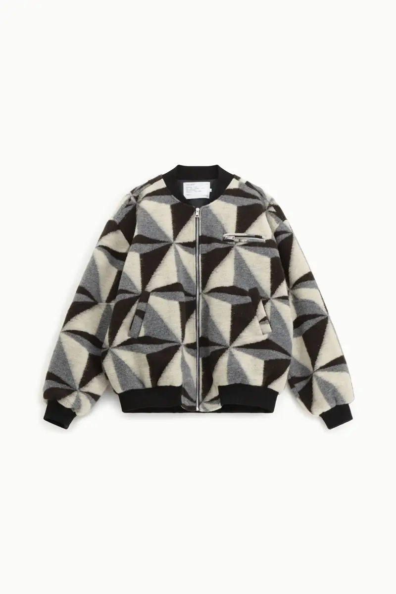 Giacca bomber con motivo geometrico Grigio