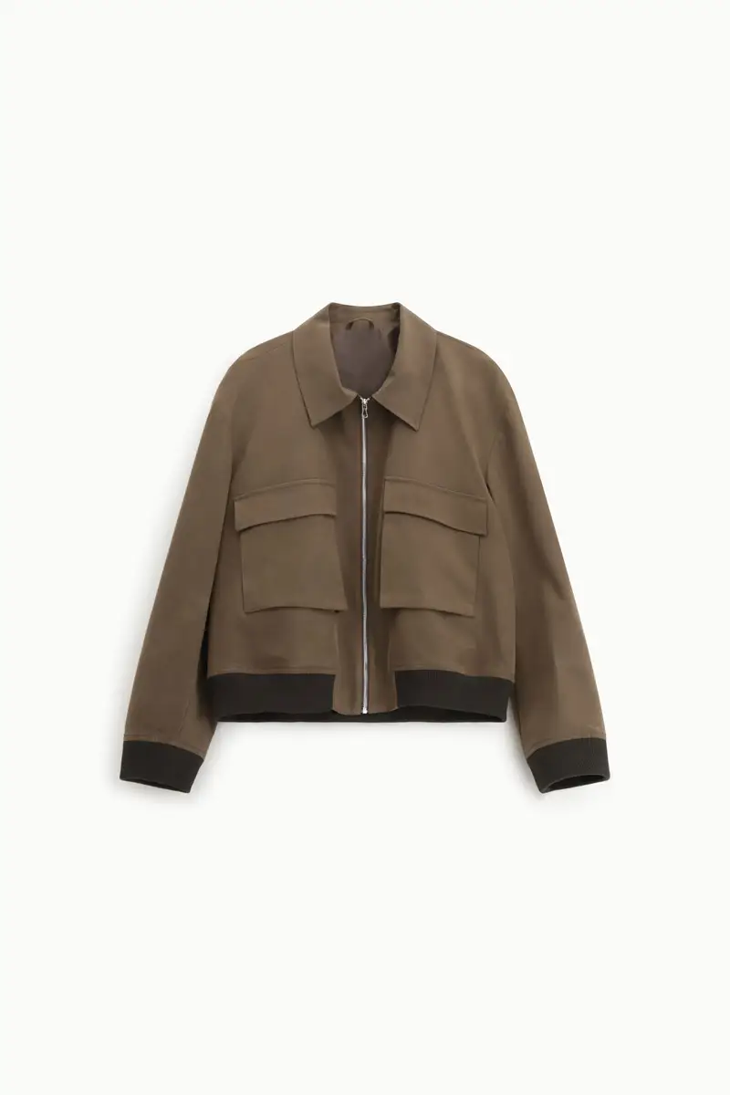 Giacca bomber con tasche applicate Moro