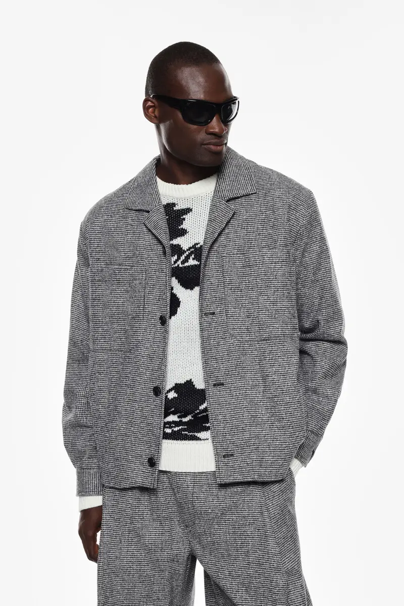 Giacca camicia con abbottonatura singola Bianco miniatura 2