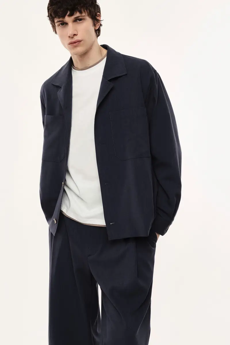 Giacca camicia regular-fit con tasche applicate Navy miniatura 2