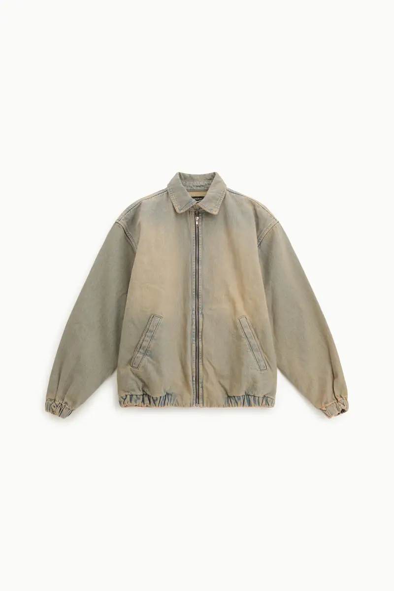 Giacca in denim con chiusura zip