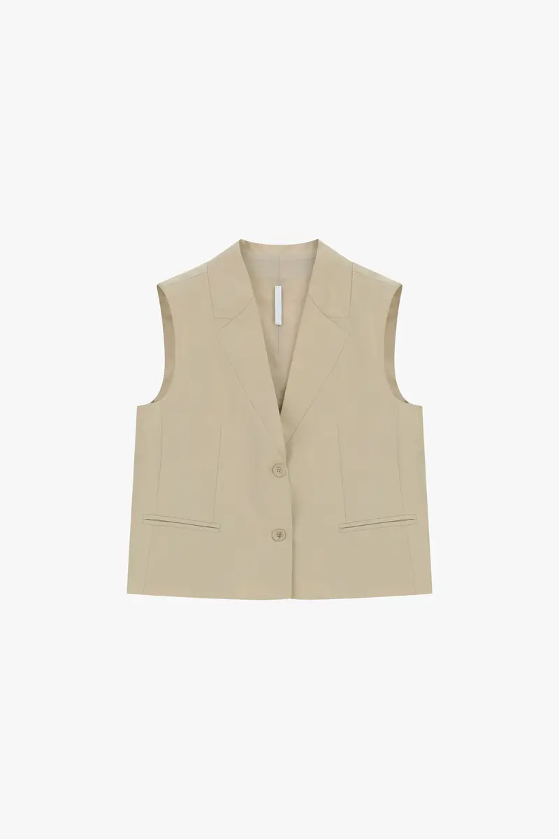 Gilet sartoriale con abbottonatura frontale e tasche Platino