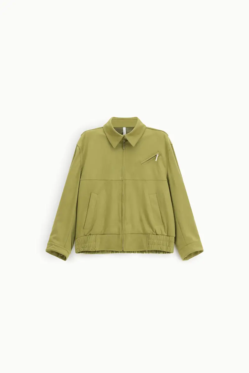 Giubbotto bomber effetto suede con zip Oliva