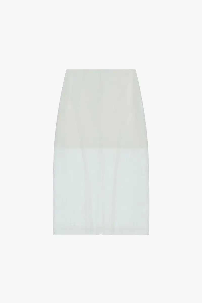 Gonna a tubino midi con pannello trasparente Bianco