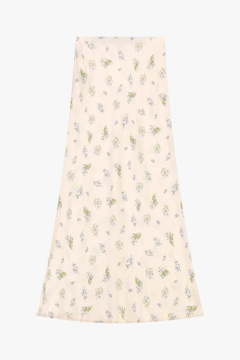 Gonna lunga stampa floreale vita alta Burro