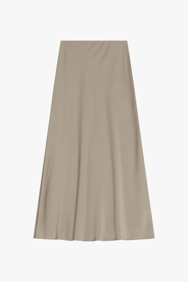 Gonna lunga svasata tinta unita vita alta Platino