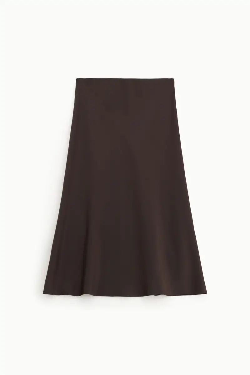 Gonna midi svasata tinta unita con vita media Moro