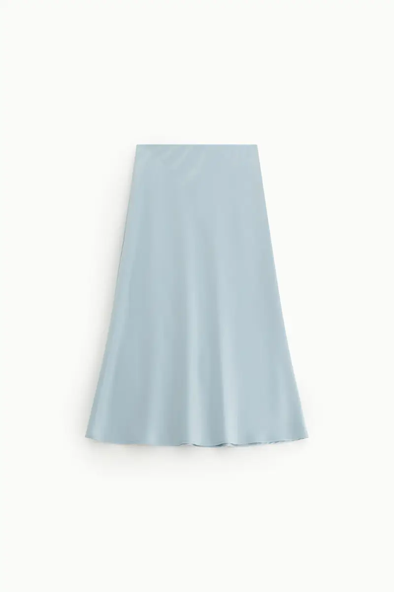 Gonna midi svasata tinta unita con vita media Sky