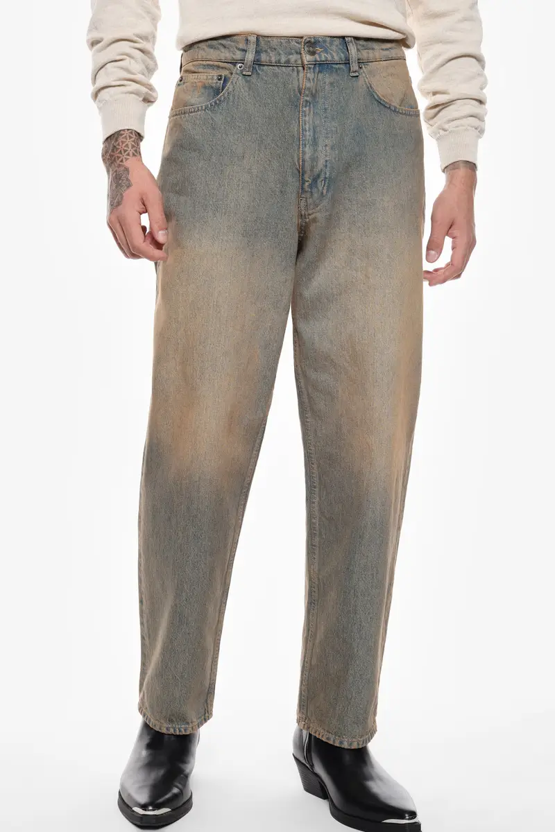 Jeans baggy-fit color uniforme Denim miniatura 4