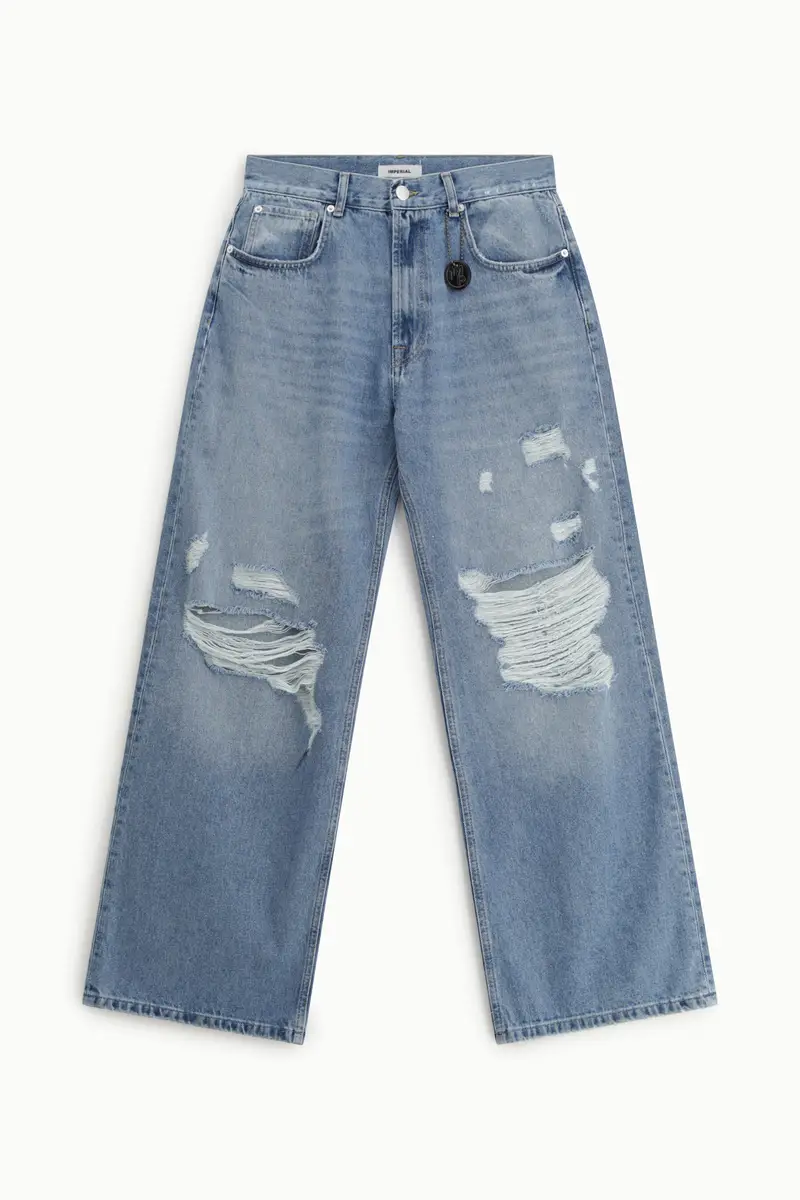 Jeans baggy-fit con strappi e dettaglio a cinque tasche Denim