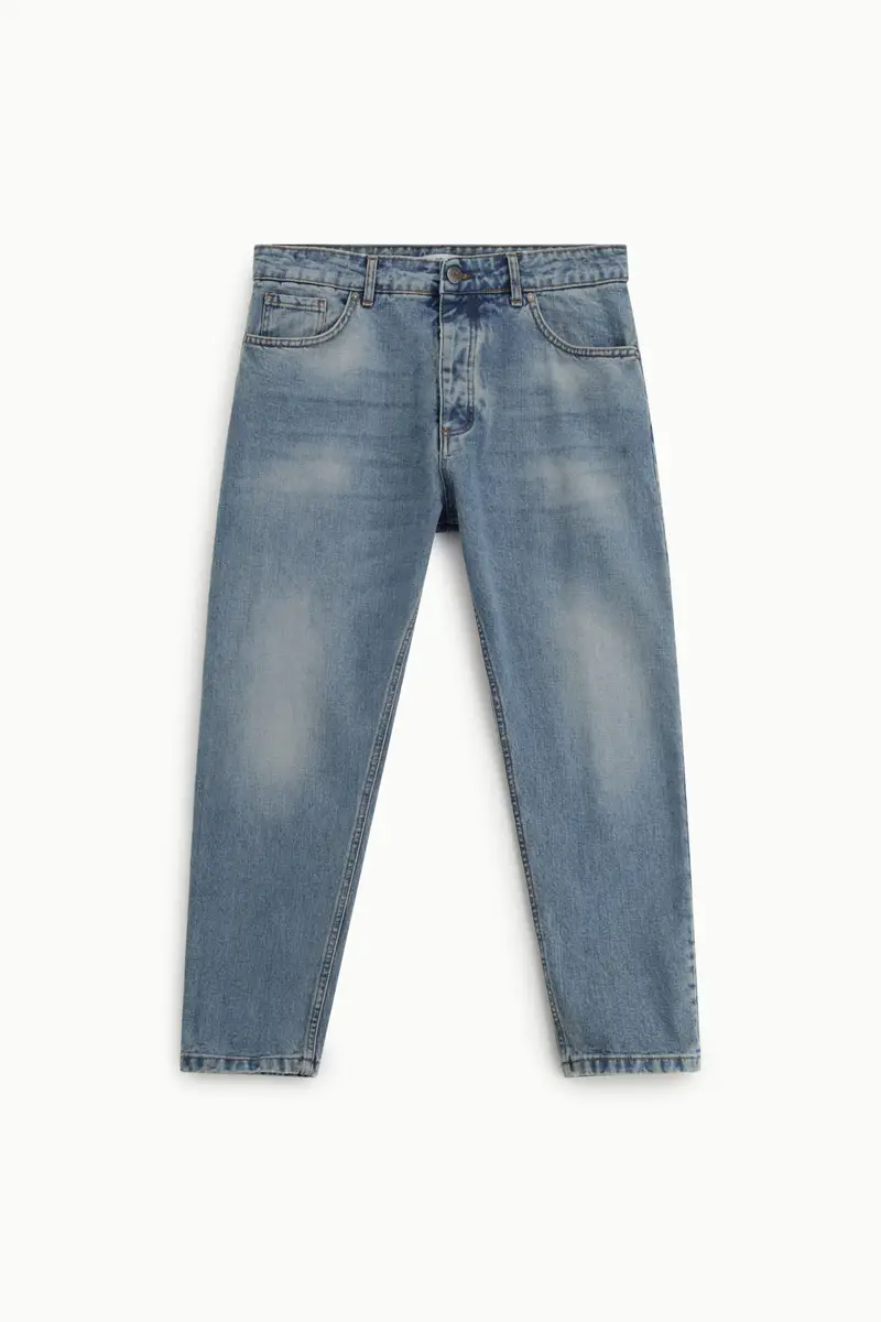 Jeans baggy-fit cropped cinque tasche lavaggio used Denim