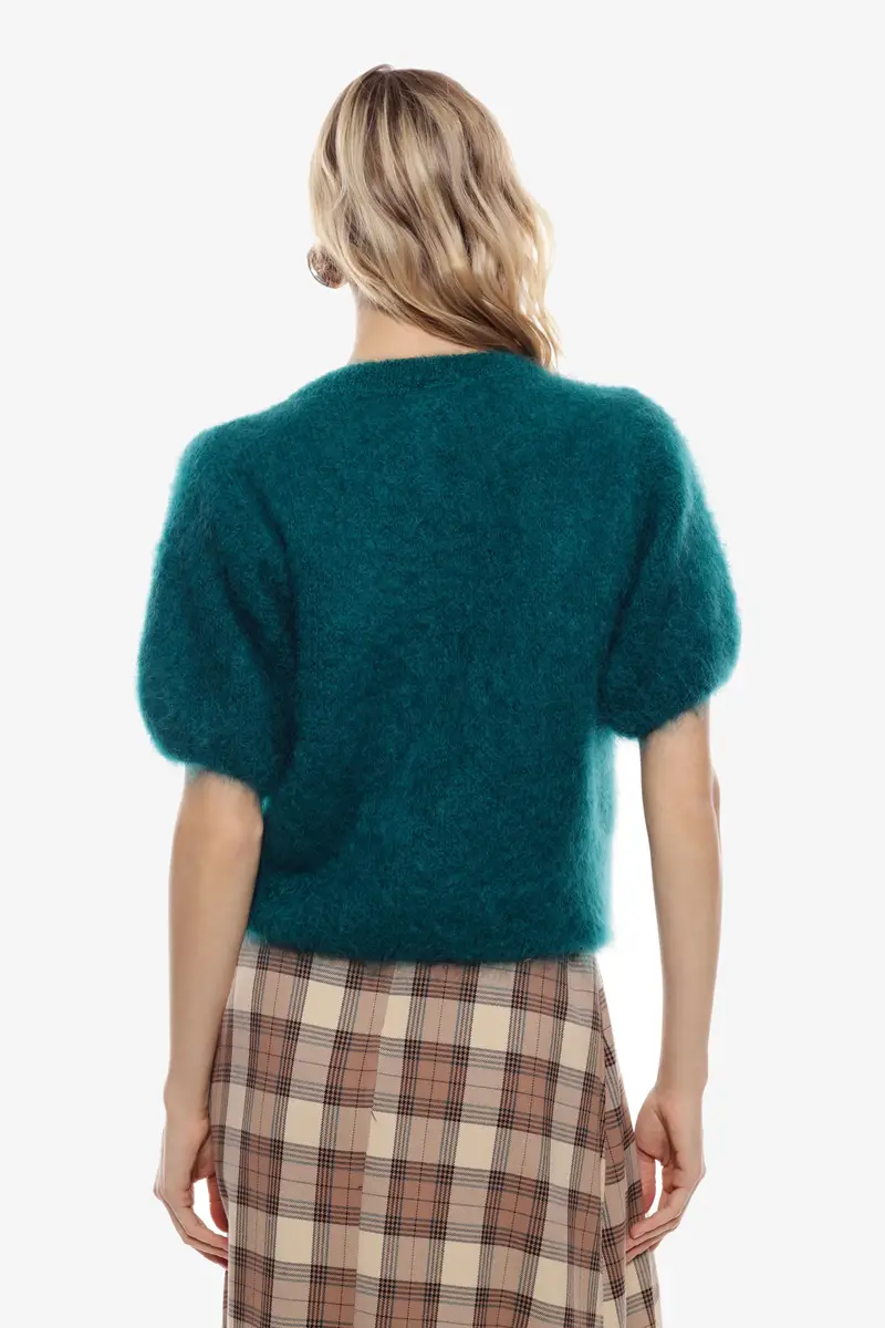 Maglia a maniche corte collo tondo effetto peluche Ottanio miniatura 3