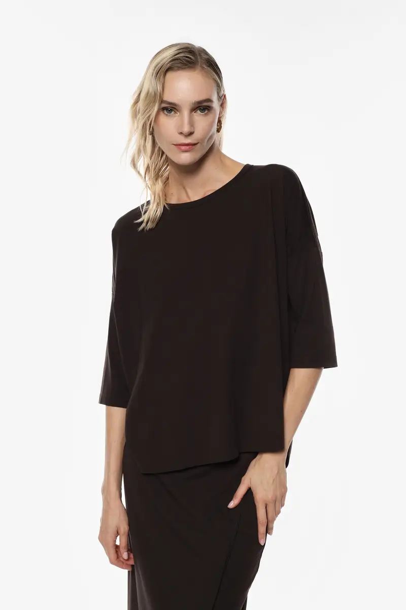 Maglione ampio con maniche tre quarti Moro miniatura 2