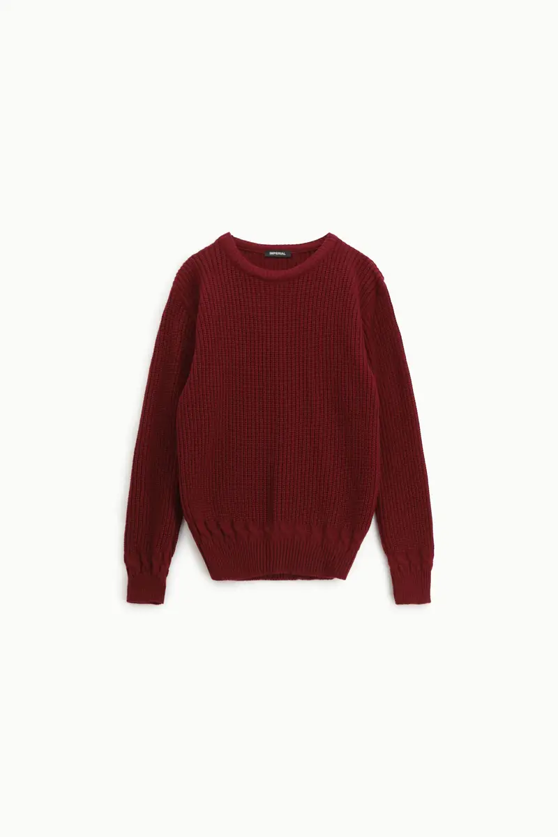Maglione con scollo rotondo Bordeaux
