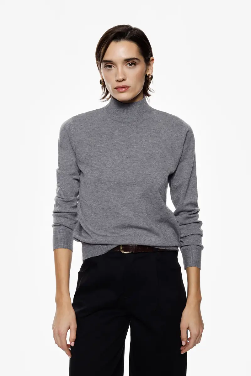 Maglione dolcevita a maniche lunghe regolare Blu royal miniatura 2