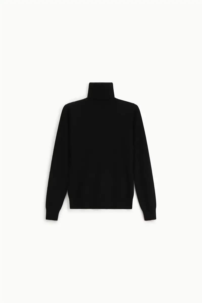 Maglione dolcevita aderente manica lunga Nero