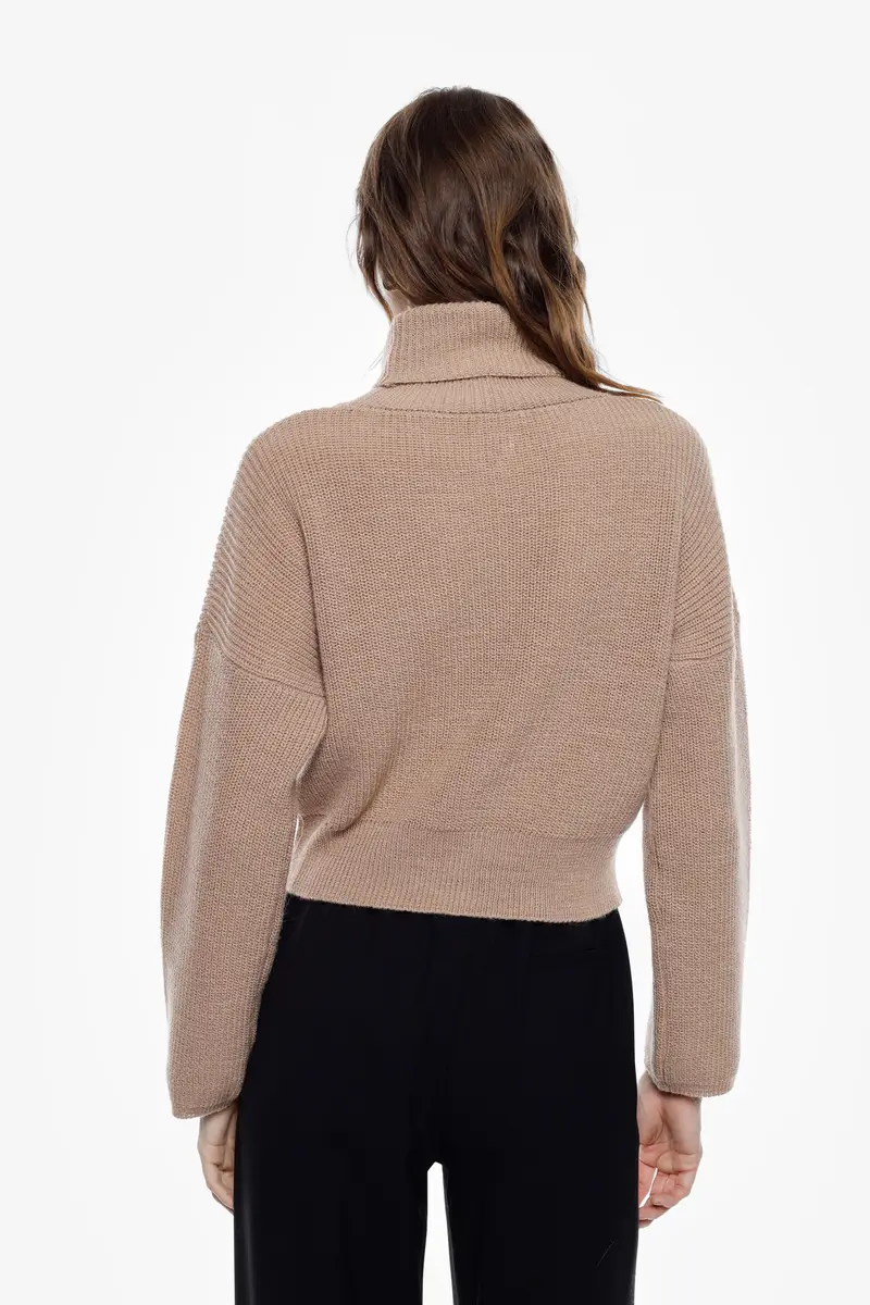 Maglione dolcevita cropped a maniche lunghe Corda miniatura 4