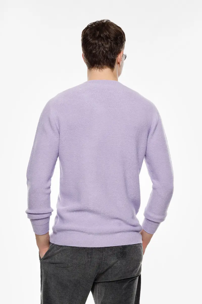 Maglione girocollo a coste lunghe maniche Lilla miniatura 3