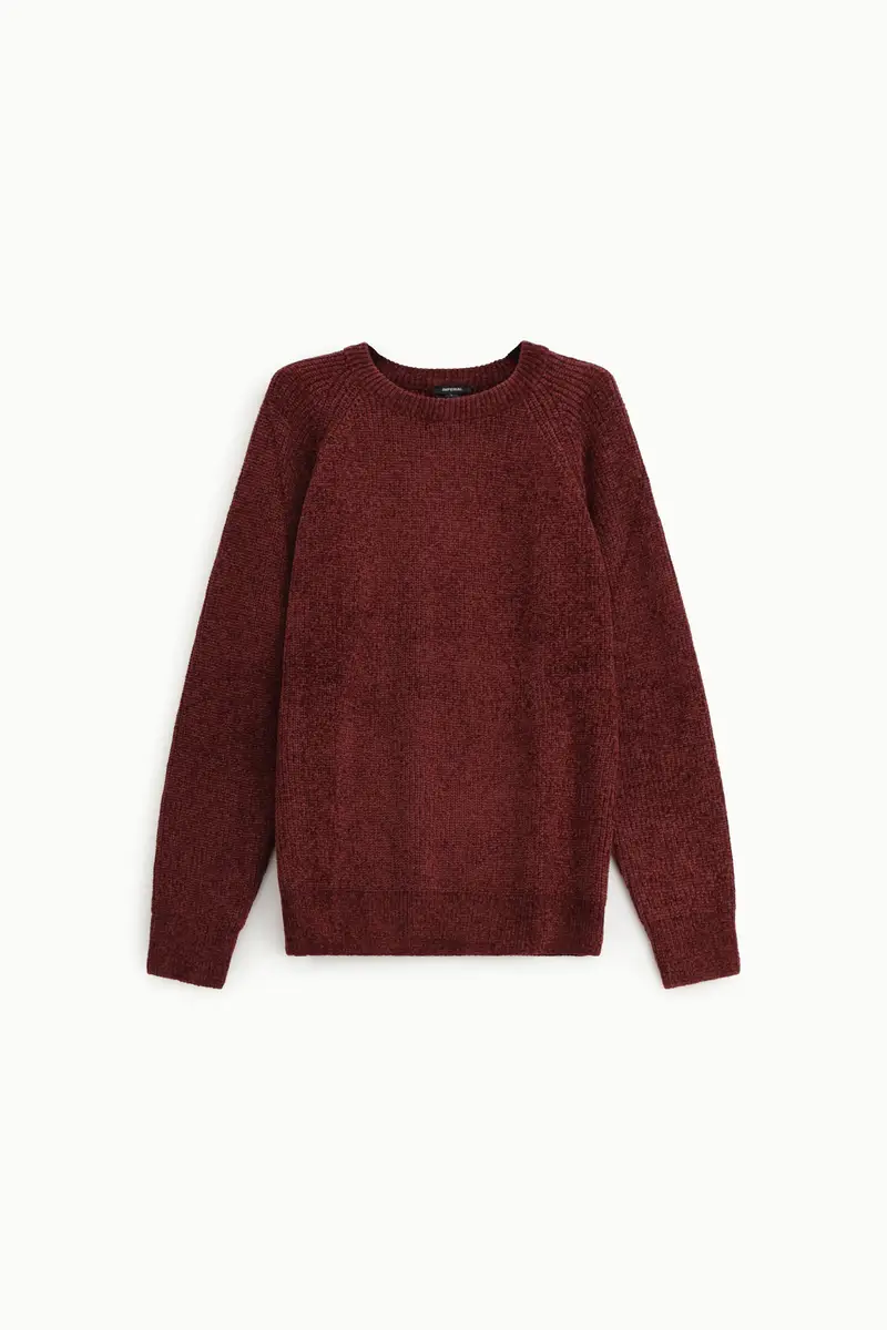 Maglione girocollo classico a maniche lunghe Bordeaux