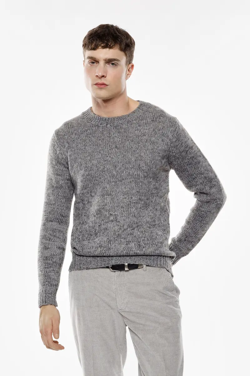 Maglione girocollo classico a maniche lunghe Grigio miniatura 2