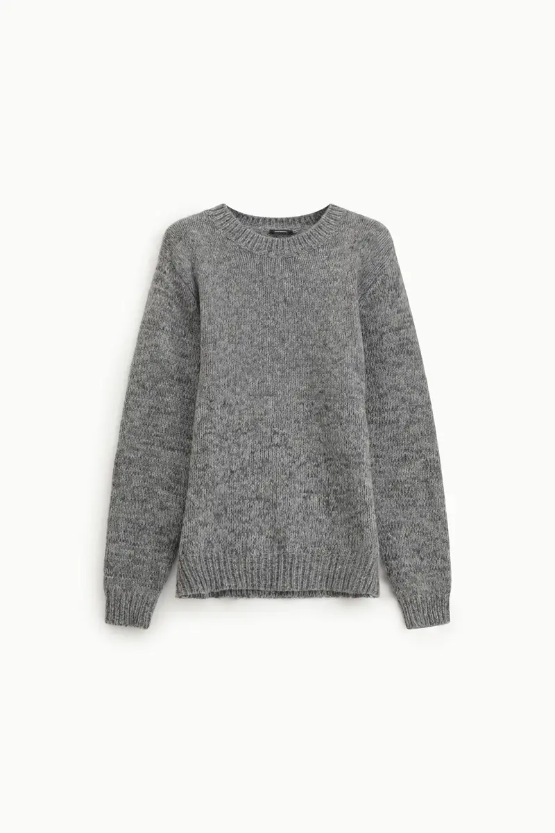 Maglione girocollo classico a maniche lunghe Grigio