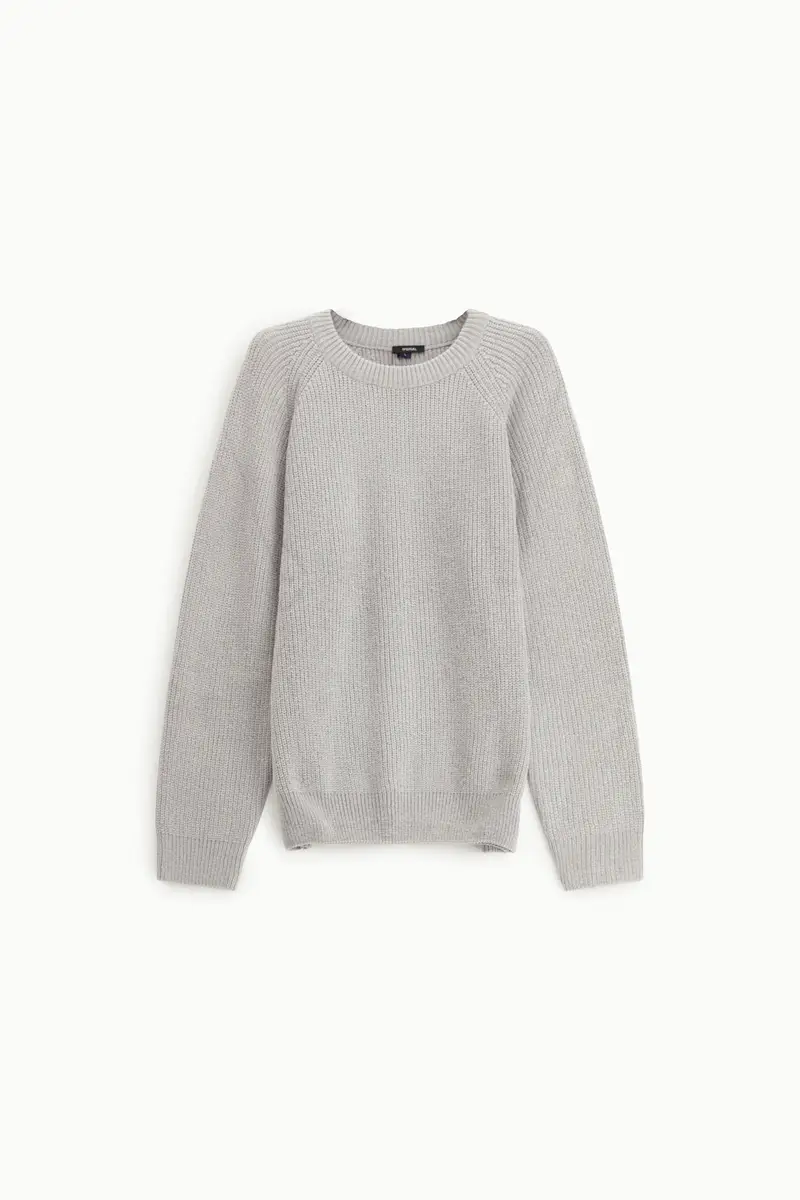 Maglione girocollo classico a maniche lunghe Grigio chiaro