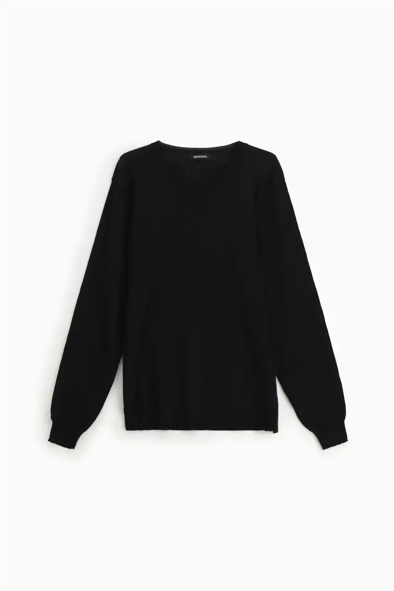 Maglione girocollo classico fit regular Nero