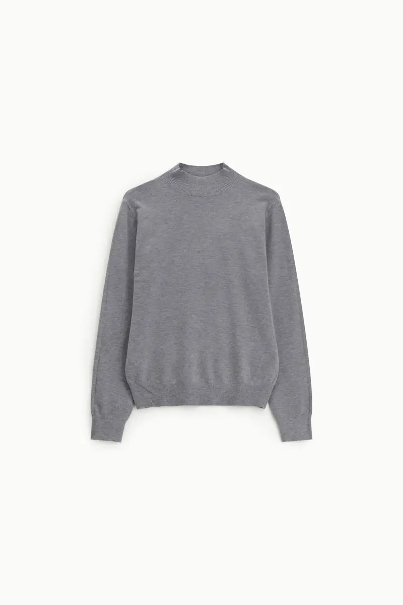 Maglione girocollo con maniche lunghe Grigio