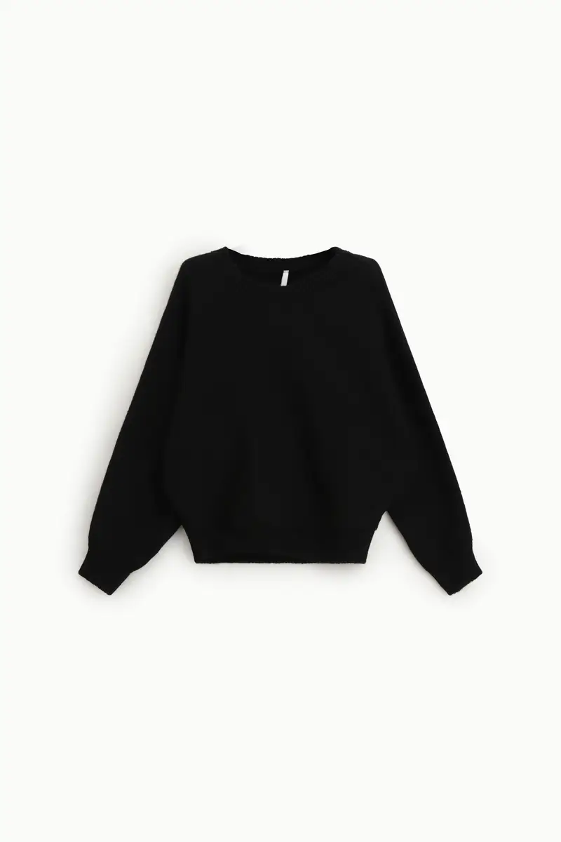 Maglione girocollo regular fit a maniche lunghe Nero